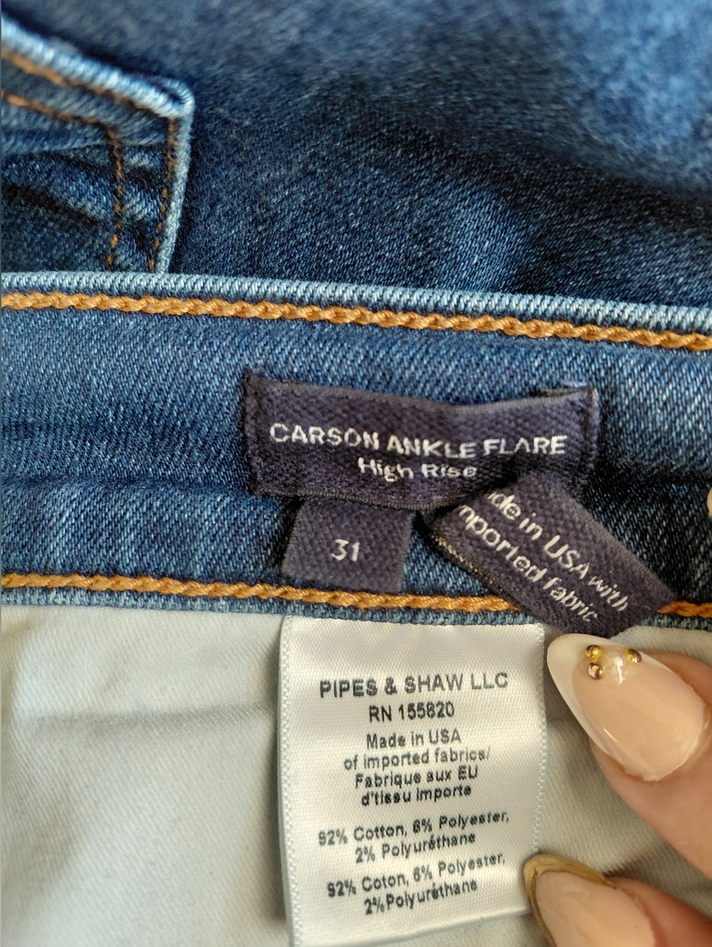 VERONICA BEARD JEANS- Women's 31 Bright Blue Carson Ankle Flare High-Rise . - Picture 10 of 13